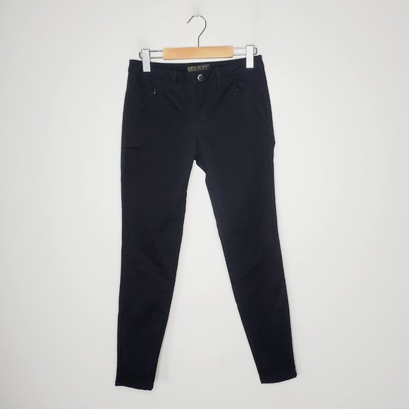 Zara Z1975 Pants Skinny Stretch Modern Minimalist Sleek Deep Black 6 - Picture 3 of 11